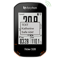 SMS-melding - Bryton Rider 320