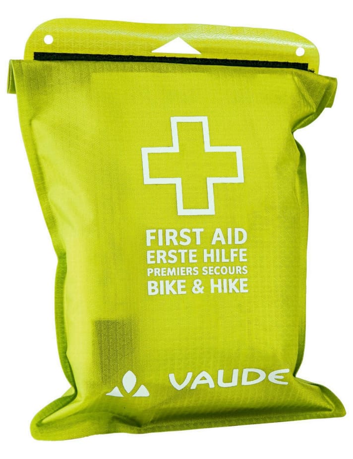 Niet te missen tijdens een fietstocht: een EHBO-kit zoals de Vaude EHBO-kit waterdicht
