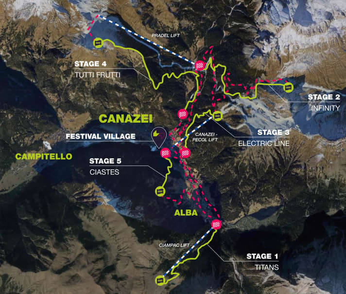 De UCI Enduro World Cup circuits in Canazei