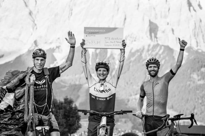 Uiteindelijk doneerden de verschillende sponsoren 2483,81 euro aan de Mountainbike Allgäu e. V.
