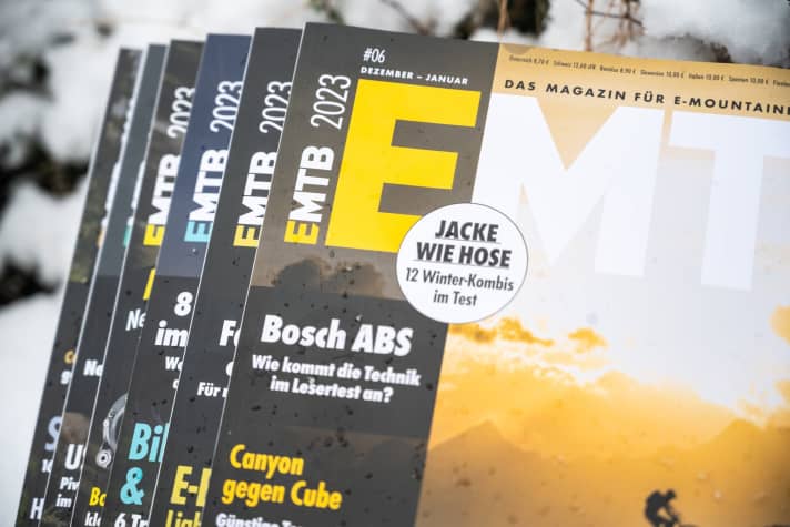EMTB is het perfecte boek voor e-mountainbikers. Zes gedrukte nummers van hoge kwaliteit zijn verkrijgbaar vanaf 46,90 euro als speciaal abonnement.