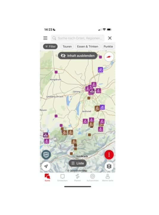 Het tourportaal is ook beschikbaar voor onderweg. De DK Bike Tours-app biedt interactieve kaarten en meer.